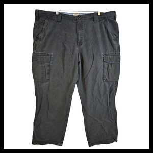 RedHead Mens Cargo Pants 44x32 Faded Black Cotton Utility Workwear Straight Leg